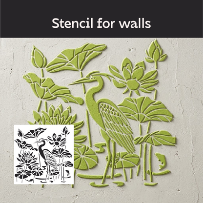 DFA Heron stencil — create a sense of lightness in your interior. Thickness 0.3–1 mm (J00082)