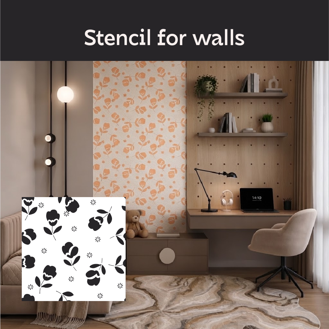 Floral wall patterns – a magical atmosphere for a child's room with DFA 0.3–1 mm (E00102)