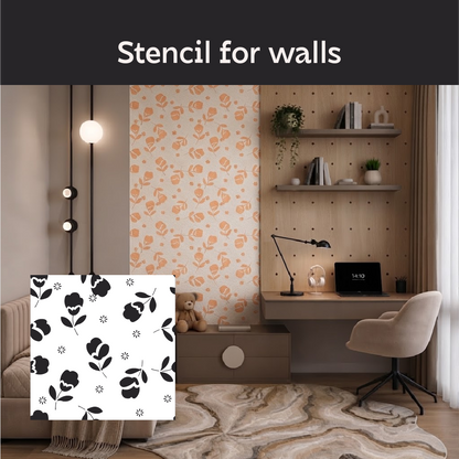 Floral wall patterns – a magical atmosphere for a child's room with DFA 0.3–1 mm (E00102)