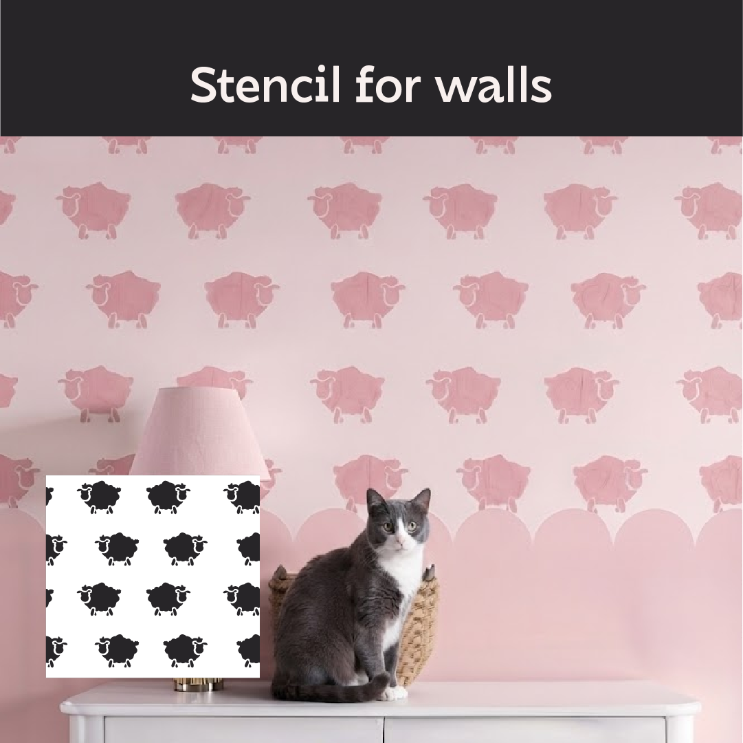 "Sheep" Wall Mural — a magical nursery atmosphere with DFA 0.3–1 mm (E00093)