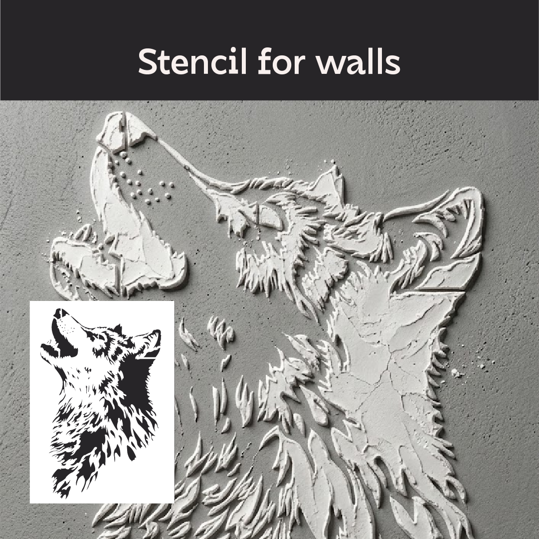 DFA Wolf Stencil – create a sense of lightness in your interior. Thickness 0.3–1 mm (J00079)
