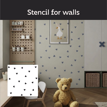 Hearts on the walls – a magical atmosphere for a child's room with DFA 0.3–1 mm (E00101)