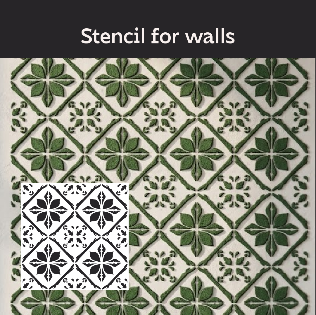 Square Patterns for Vibrant Interiors: DFA 0.3–1 mm Decorative Stencil (K00137)