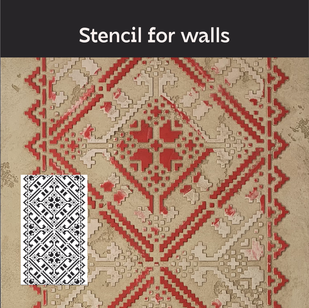 Ukrainian Pattern Architectural Stencil for Plaster Relief