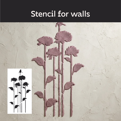 DFA "Flower" Stencil for Decoupage on Interior Decor Items (P00210)