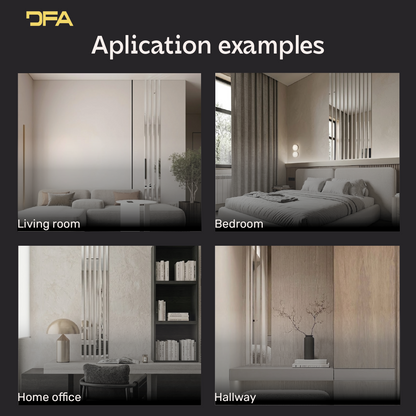 Set 5 Mirror Wall Decor Gauge Strips DFA (Silver stripes on the wall) Size 3.1m - 10-30mm (Y00005)