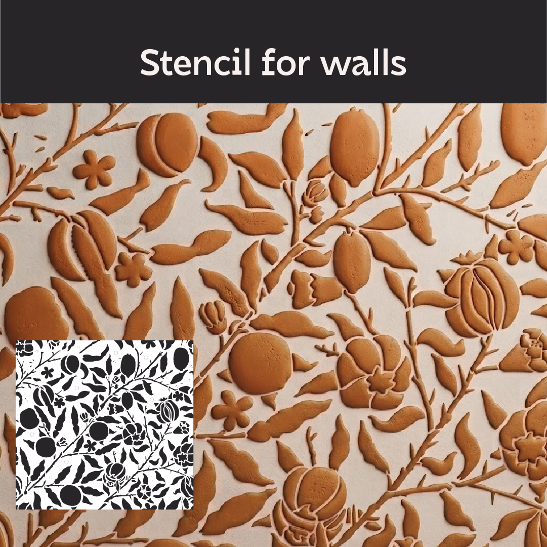 DFA Reusable Stencil "Nature" for Plaster and Paint 0.3–1 mm – William Morris Collection (P00182)