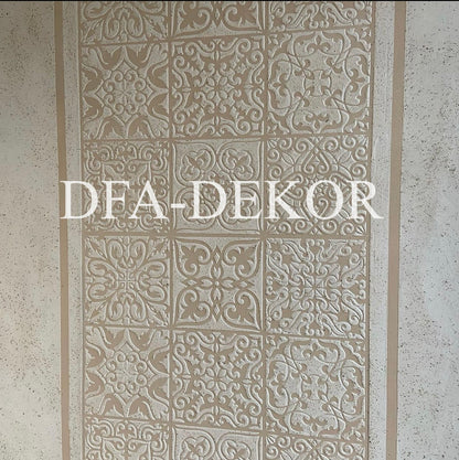 Wall decoration set for plaster and paint 6 Stencils DFA (Square pattern 6 + Round pattern 56 + Damask 11) 0.3-1 mm (N00006)