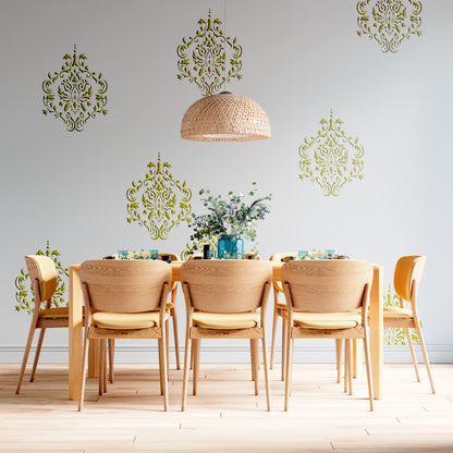 Elegant decor: reusable stencil DFA Damask for unique walls 0.3-1 mm (D00066)