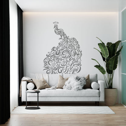 DFA Stencil Peacock reusable for decorative plaster and paint 0.3-1mm (J00023)