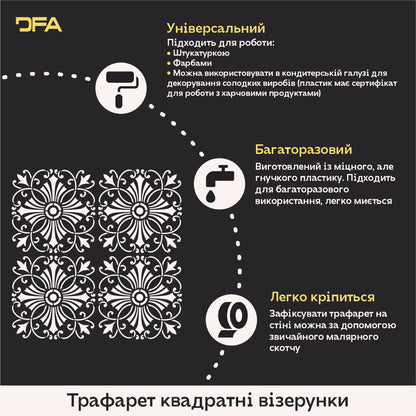 Precision and Style: DFA Stencil Square Patterns for Author Design 0.3-1mm (K00028)
