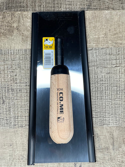 spatula with a wooden handle. Trapezoidal shape 280x120 mm