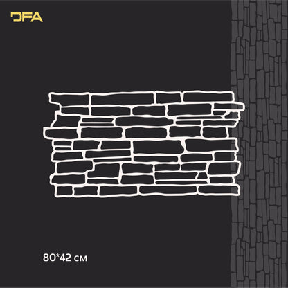 Stencil DFA Facade Wild stone reusable for decorative plaster 80*42 (F00005)