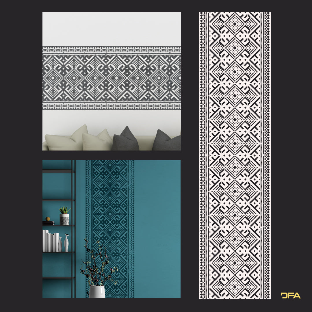 Ethno Stencil DFA Embroidery for plaster and paint 0.3-1mm (Z00038)
