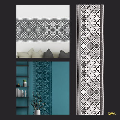 Ethno Stencil DFA Embroidery for plaster and paint 0.3-1mm (Z00038)