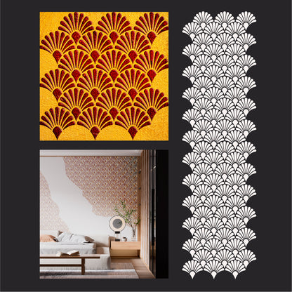 Create an oriental flavor: reusable stencil DFA for plaster 0.3-1 mm (V00081)