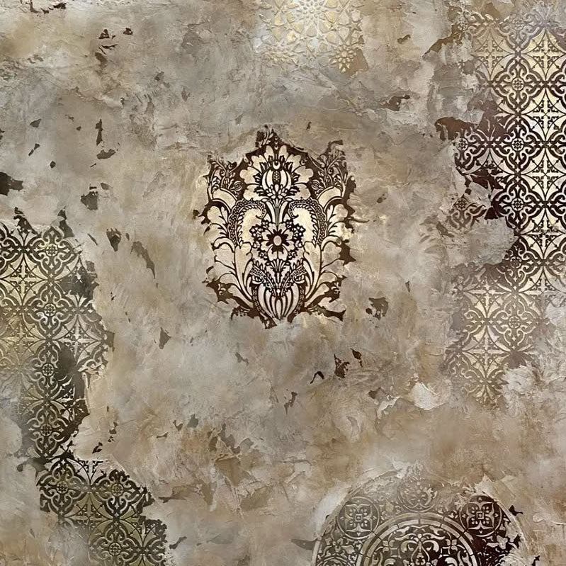 Elegant wall pattern with stencil DFA Damask 0.3-1 mm (D00025)