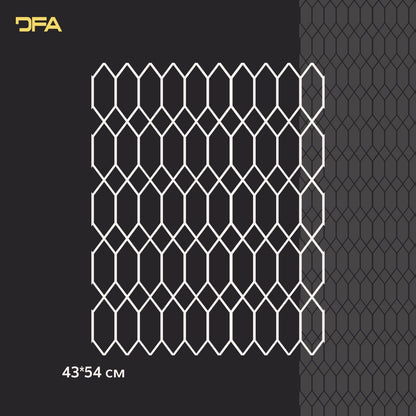 Reusable stencil DFA for decorative plaster and paint Oriental pattern 0.3-1mm (V00054)