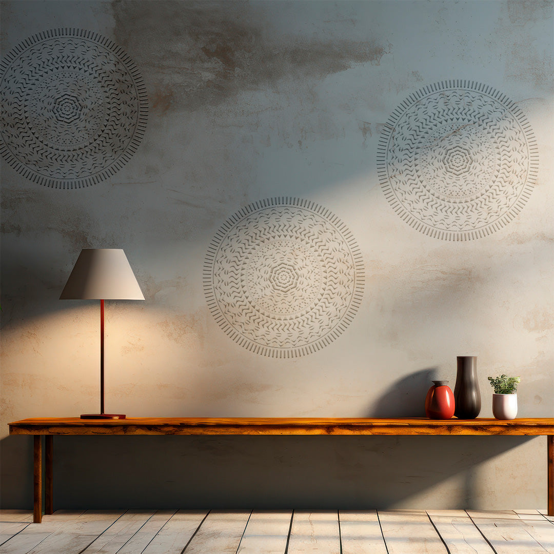 Stencil DFA reusable Round pattern for plaster and paint 0.3-1mm (C00087)