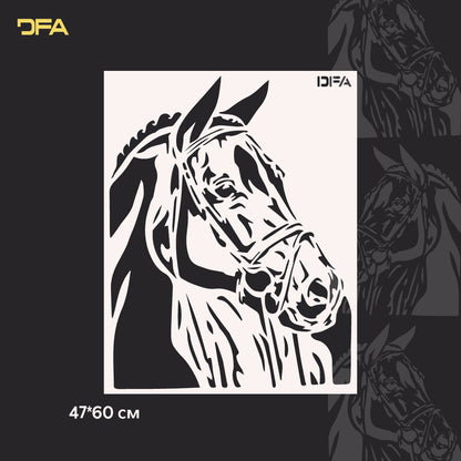 Stencil Horse DFA animals for walls for plaster and paint 0.3-1mm (J00048)
