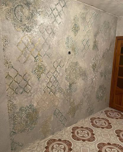 Oriental motifs in a modern interior with a stencil DFA 0.3-1 mm (V00027)
