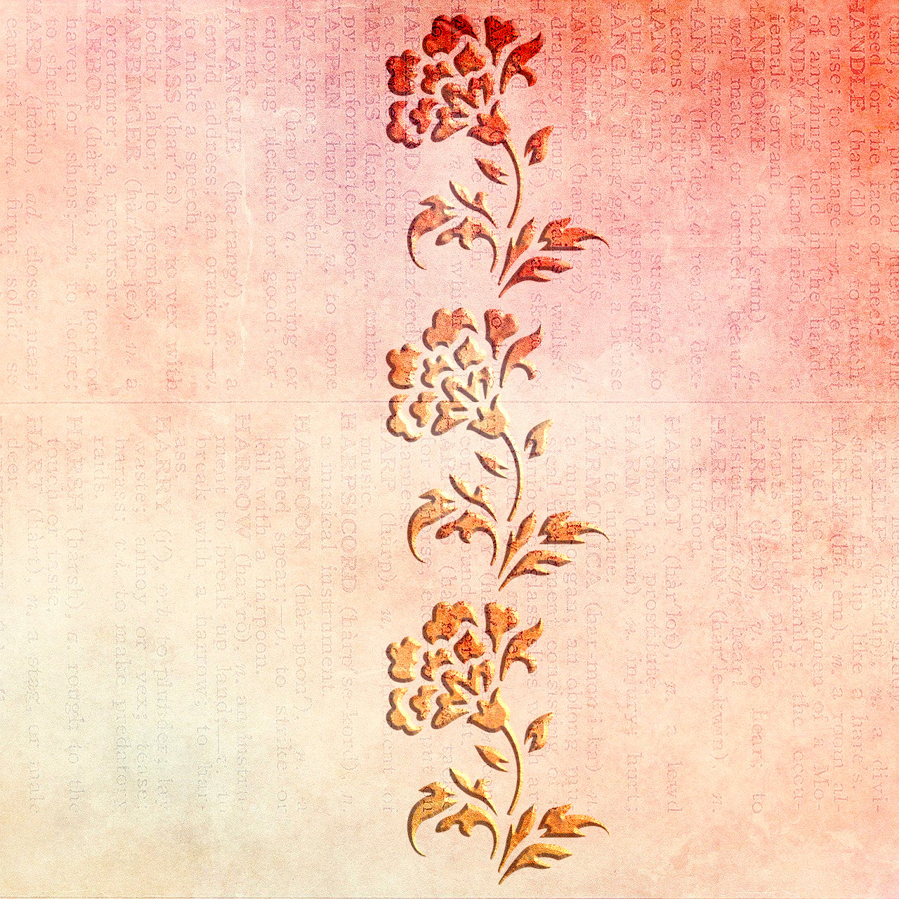 Floral ornament: DFA reusable border stencil - easy and stylish 0.3-1 mm (B00084)