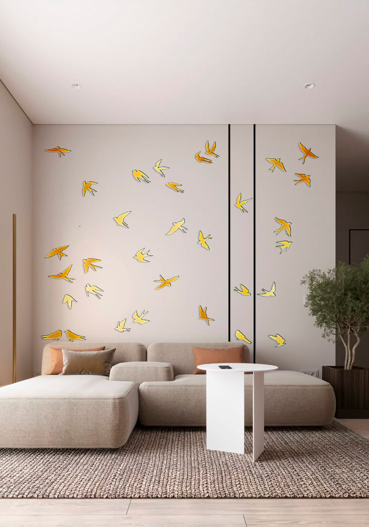 Discover new possibilities: Mirror decor Birds for unique solutions, 31 pcs (YA00024)
