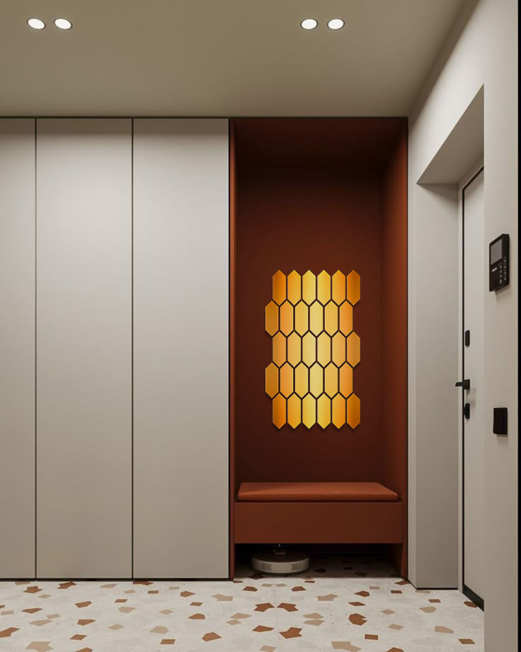 Geometric Magic: DFA Mirror Honeycombs Visually Expanding Space 15pcs/30pcs (YA00011)