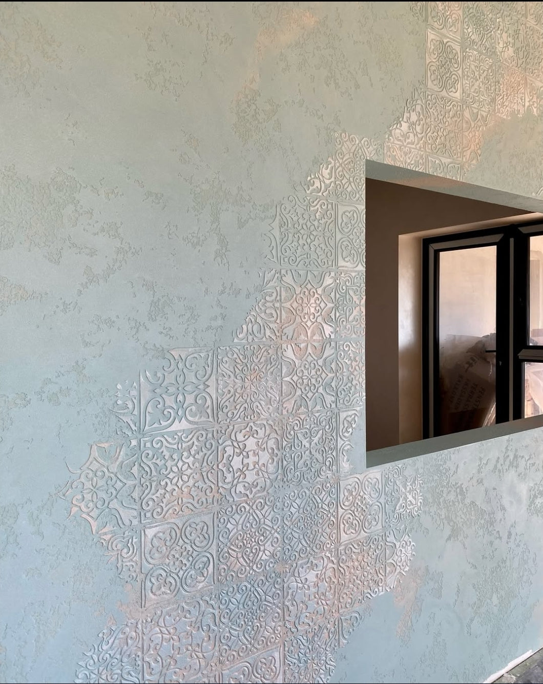 Wall decoration set for plaster and paint 6 Stencils DFA (Square pattern 6 + Round pattern 56 + Damask 11) 0.3-1 mm (N00006)