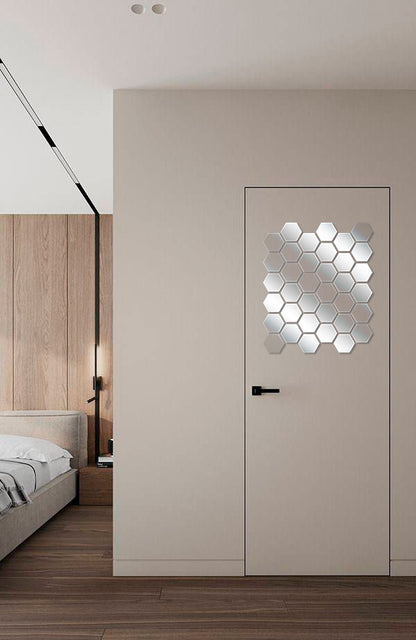 DFA Honeycomb Mirror Decor: A Modern Geometric Accent for Any Space, 18pcs/36pcs (YA00028)