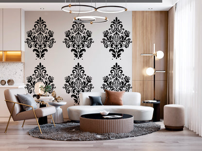 Wall decoration set for plaster and paint 6 Stencils DFA (Square pattern 6 + Round pattern 56 + Damask 11) 0.3-1 mm (N00006)