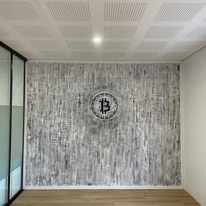 Modern hi-tech interior accent with DFA Bitcoin stencil 0.3-1 mm (X00027)