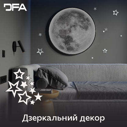 Create a unique interior with DFA Stars mirror decor, 9 pcs/18 pcs, 9 pcs, Gold