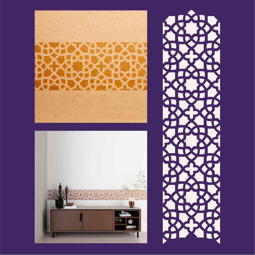 Exquisite Border: DFA Reusable Stencil - Ornament for Your Decor 0.3-1mm (B00082)