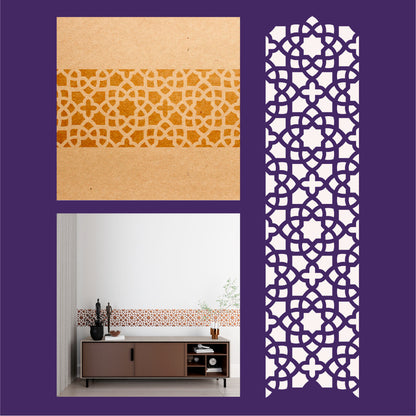Exquisite Border: DFA Reusable Stencil - Ornament for Your Decor 0.3-1mm (B00082)