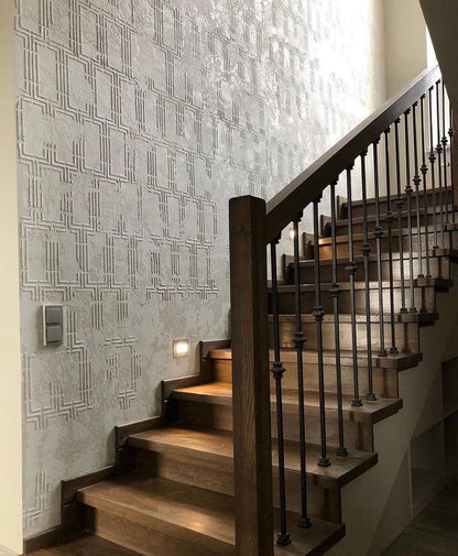 Easy application of geometric patterns with the stencil DFA Geometry for paint and plaster 0.3-1 mm (G00021)