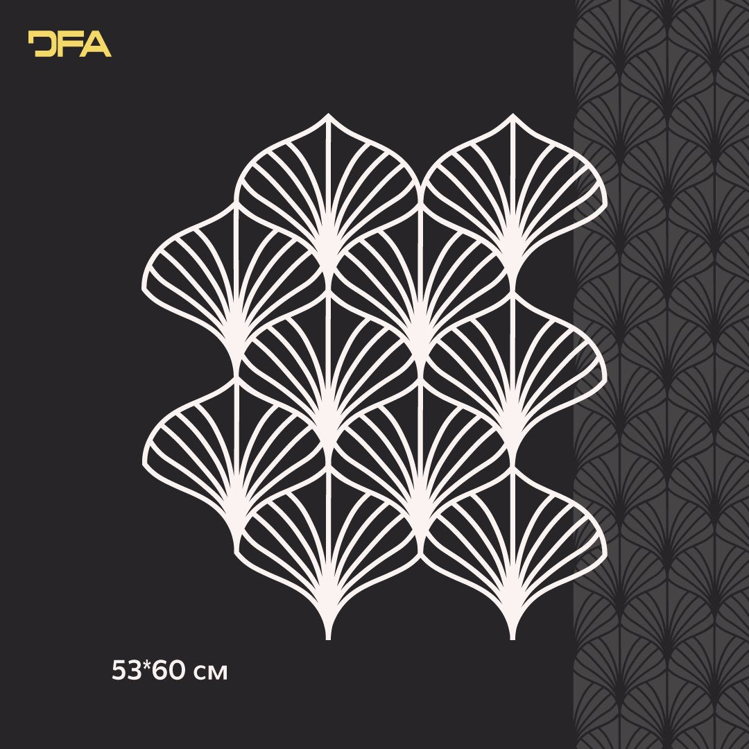 Reusable stencil DFA for decorative plaster and paint Oriental pattern 0.3-1mm (V00052)