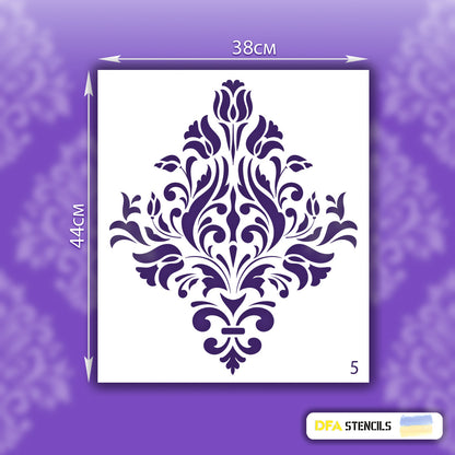 Reusable stencil DFA Damascus, for plaster 0.7 mm (D00005)