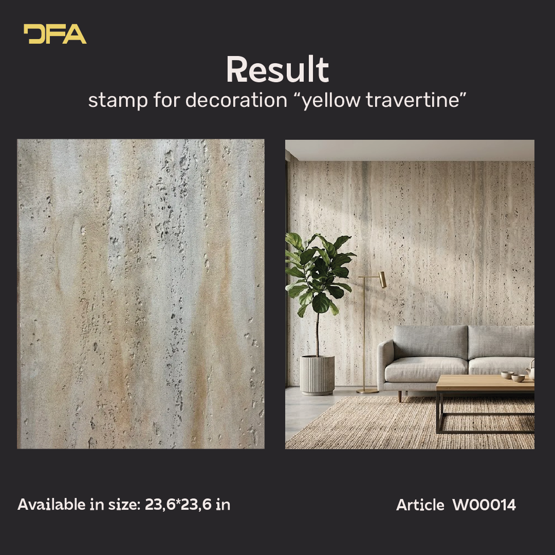 Silicone impression for decoration Travertino Yellow W00014
