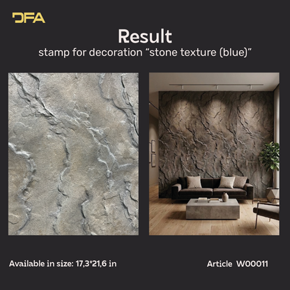 Silicone impression for decoration Stone texture (blue) W00011