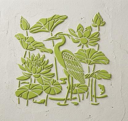 DFA Heron stencil — create a sense of lightness in your interior. Thickness 0.3–1 mm (J00082)