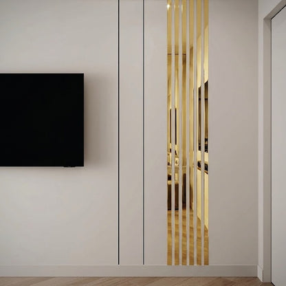 Set 3 Mirror Wall Decor Gauge Strips DFA (Golden stripes on the wall) Size 12.4m - 10-30mm (Y00003)