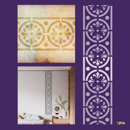 Stencil DFA Border stencil for plaster and paint 0.3-1mm (B00063)