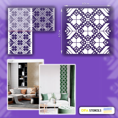 Ethno Stencil DFA Embroidery for plaster and paint 0.3-1mm (Z00045)