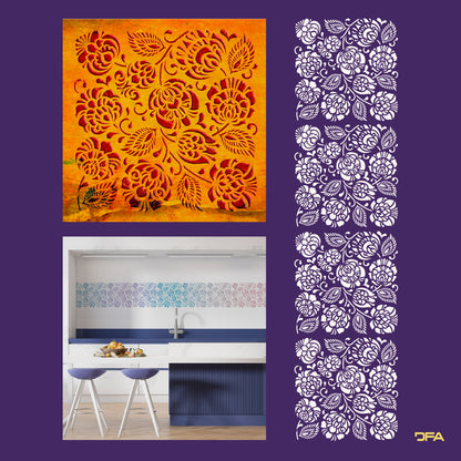 Stencil for walls nature DFA for plaster and paint 0.3-1 mm (P00157)