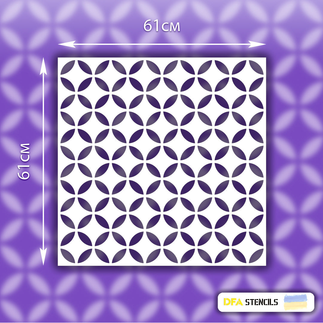 Geometric ornaments DFA - stylish stencil for decorative plaster and paint 0.3-1 mm (G00023)