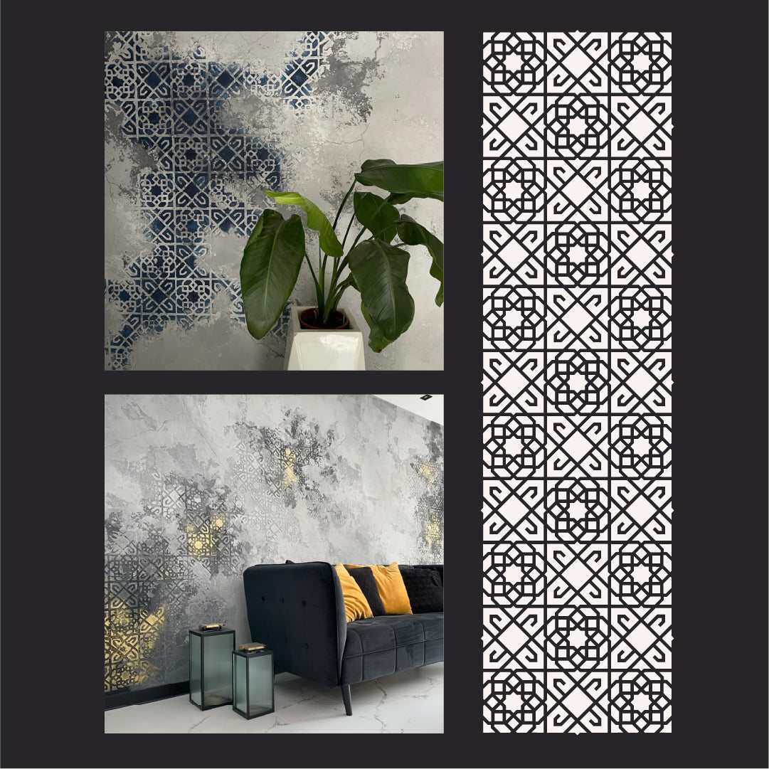DFA decorative stencil: square pattern - simple and effective 0.3-1 mm (K00130)