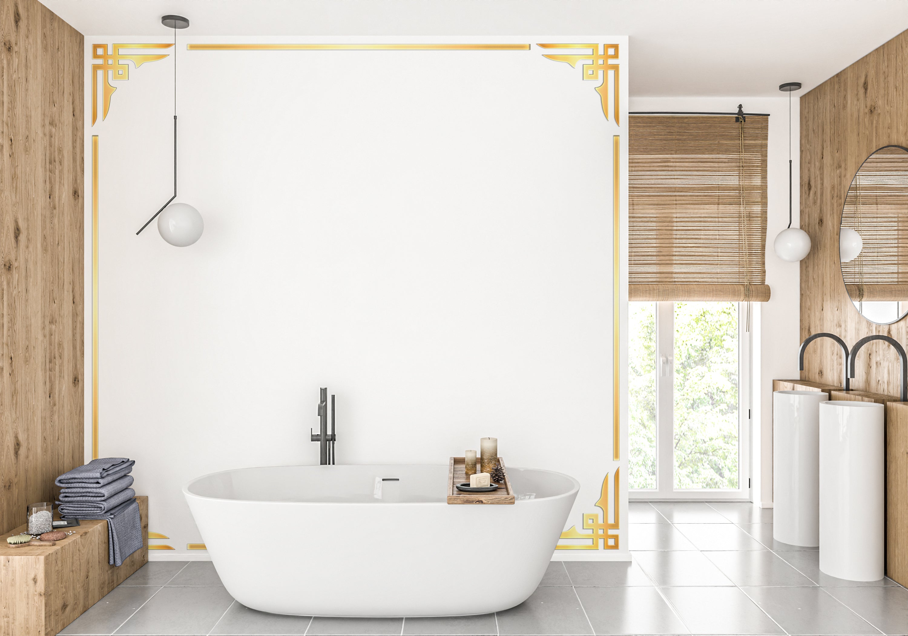 Exclusive Design: Top Quality Acrylic DFA Mirror Corner Pattern 2pcs/4pcs (YA00033)