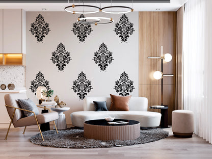 Wall decoration set for plaster and paint 6 Stencils DFA (Square pattern 6 + Round pattern 56 + Damask 11) 0.3-1 mm (N00006)