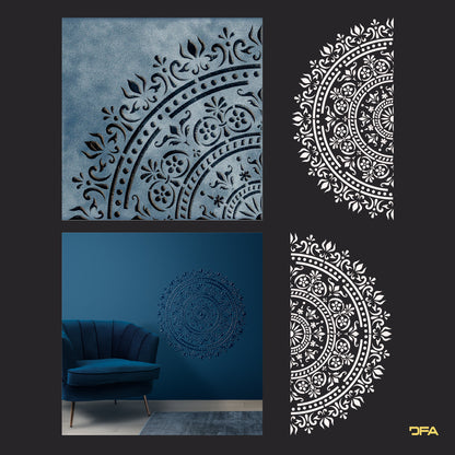 Stencil DFA reusable Round pattern for plaster and paint 0.3-1 mm (С00109), 1mm - For plaster